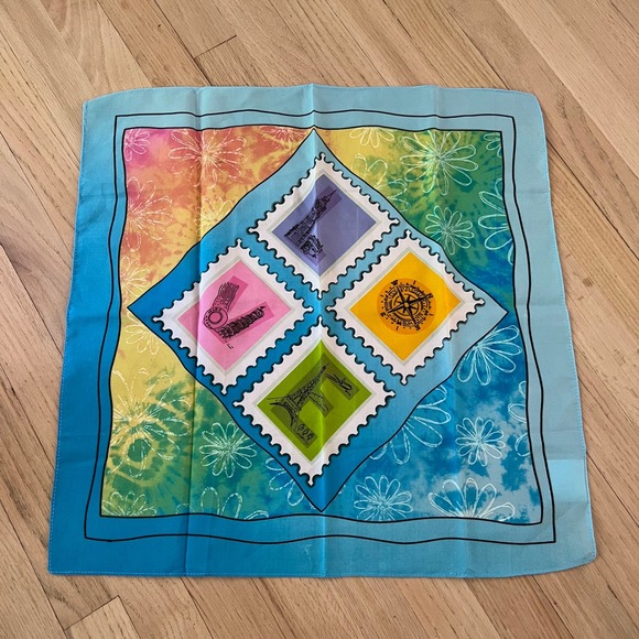 Little Brownie Bakers Accessories - Little Brownie Bakers Girl Scouts LOVE Travel Postage Stamp Square Scarf Bandana